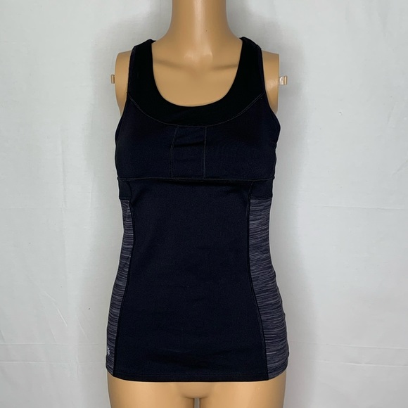 Athleta Tops - Athleta PR Tank Top Space Dye Black Built in Bra
